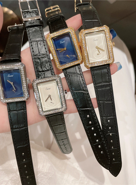【瑕疵品】手表女款小香风长方形腕表名媛时尚真皮女表 A191P