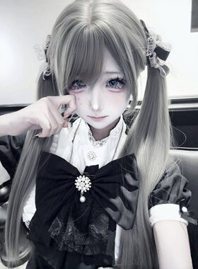 【银色梦境】纤韵佳人假发女长发lolita银灰色cos漫画感jk长直发
