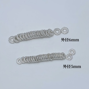 925纯银花点盘缠隔珠坑面实心垫片隔片手工编织DIY项链串珠配件