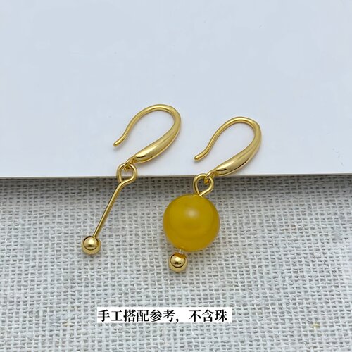 925纯银海豚耳环空托带螺丝针