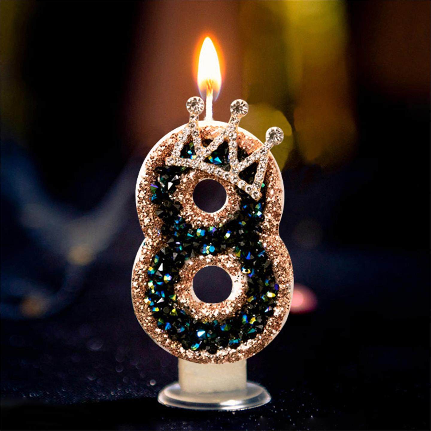 黑色镶钻皇冠数字蜡烛生日蛋糕装饰小红书同款ins风网红王子公主,节庆用品/礼品,蜡烛,淘宝优惠券,粉丝福利购,淘宝优惠卷
