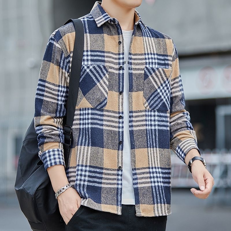 翻领+长袖+纯棉磨毛+耐磨+衬衫