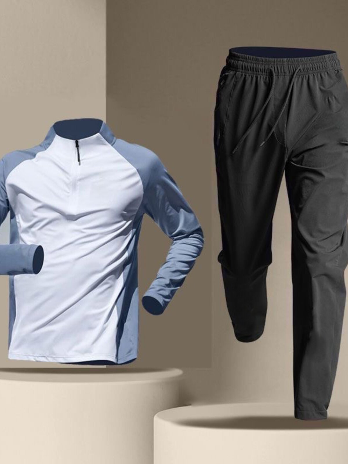 지퍼 트레이닝 복 남성용 긴팔 속건 의류 사이클링 스포츠 육상 경기 스포츠 티셔츠 정장 러닝 피트니스 의류