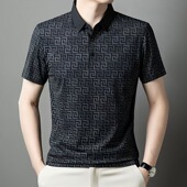 新款 格子印花修身 男士 t恤翻领商务休闲时尚 夏季 POLO衫 短袖 韩版