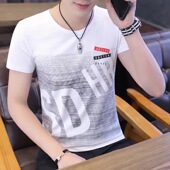 体恤男装 冰丝短袖 夏季 潮牌渐变印花学生潮流半袖 t恤男士 2022新款