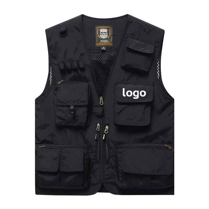 工装马甲印logo工作服摄影师户外多口袋钓鱼背心坎肩反光马夹