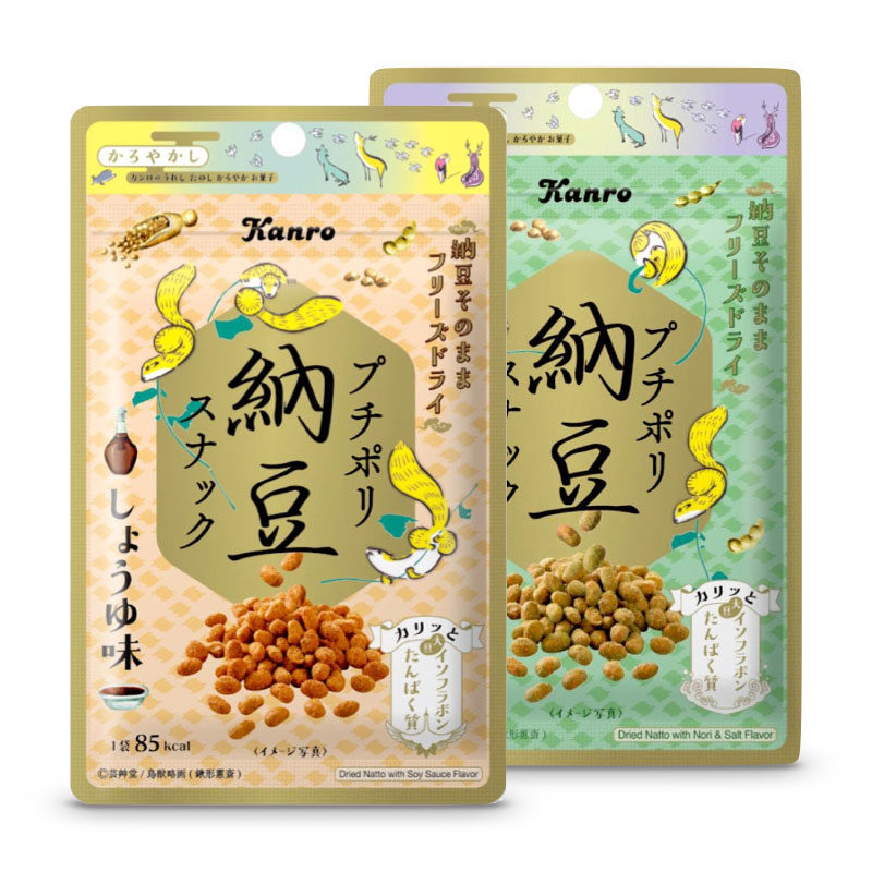 低卡低碳水甘乐kanro香酥纳豆酱油海苔日本低热量高纤维健康零食