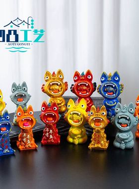 新款创意云南特产招财金色瓦猫
