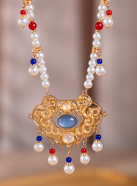 清仓项链合集簪娘古风汉服璎珞红色喜庆珍珠吊坠新中式马面裙配饰