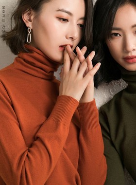 2019 Winter Knit Jumper Women Wool Turtleneck Sweater Soft。