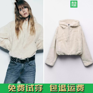 6318250 秋季 人造皮草效果连帽夹克外套 女装 712 新品