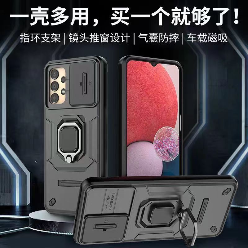【推窗双层防摔】适用OPPOReno12Pro二合一全包手机壳reno12硅胶pc推拉窗保护套战斗熊推窗磨砂磁吸支架