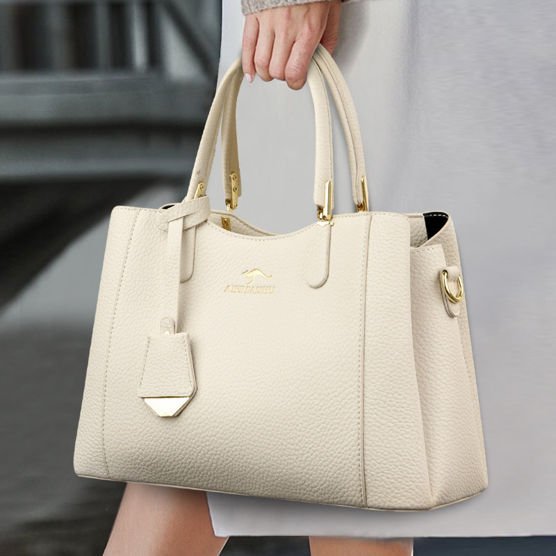 品牌袋鼠女包2026新款时尚妈妈手提包百搭大容量中年女士斜挎皮包