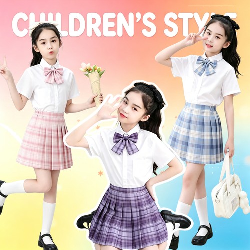 jk制服套装衬衫袜子原创裙子格裙领结水手服堆堆袜外套学院风女童
