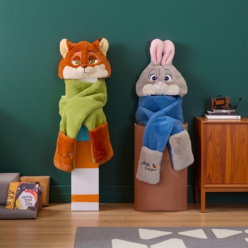 疯狂动物城二联名尼克狐帽子围巾手套一体三件套朱迪兔子警官周边