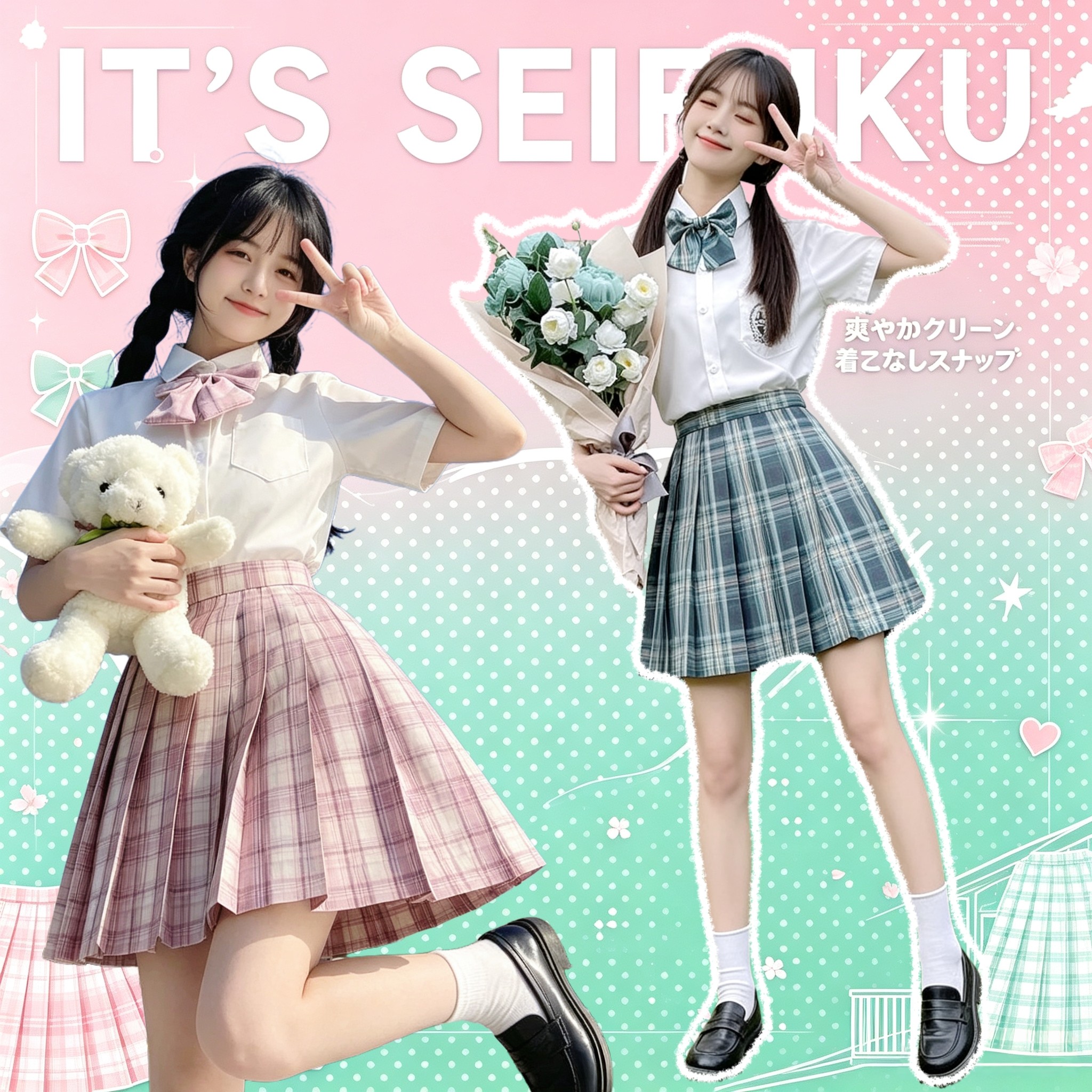 jk制服套装衬衫袜子原创裙子格裙领结水手服堆堆袜外套学院风女童