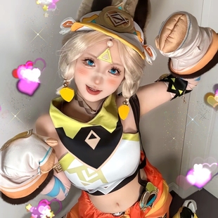 原神cos服卡齐娜cosplay套装鼠妹假发小学生鞋子女角色衍生服儿童