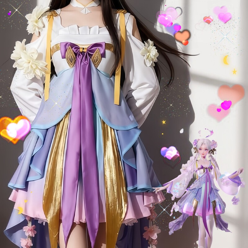 王者荣耀cos朵莉亚cos服装幻珠鲛人女英雄小学生假发儿童周边鞋子