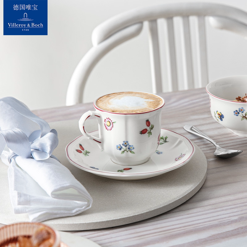 villeroyboch德国唯宝进口欧式咖啡杯碟套装家用茶杯具简约小花园_虎窝淘