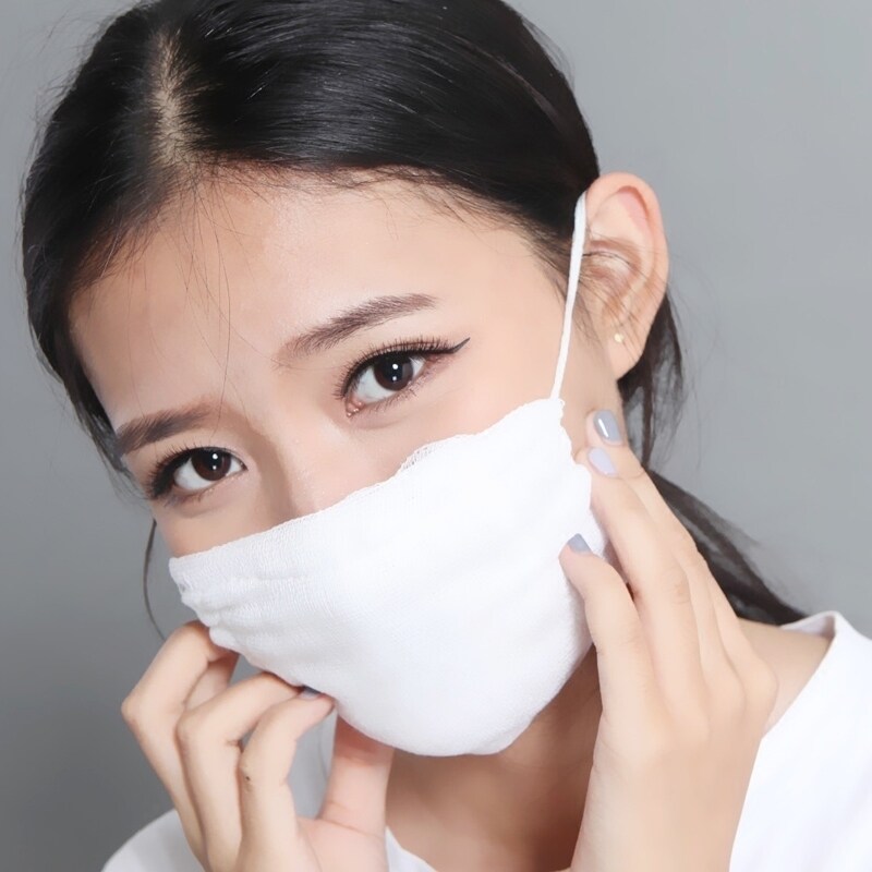 白色纯棉纱布口罩12 24 32 48层防工业粉尘防风沙加厚可清洗劳保