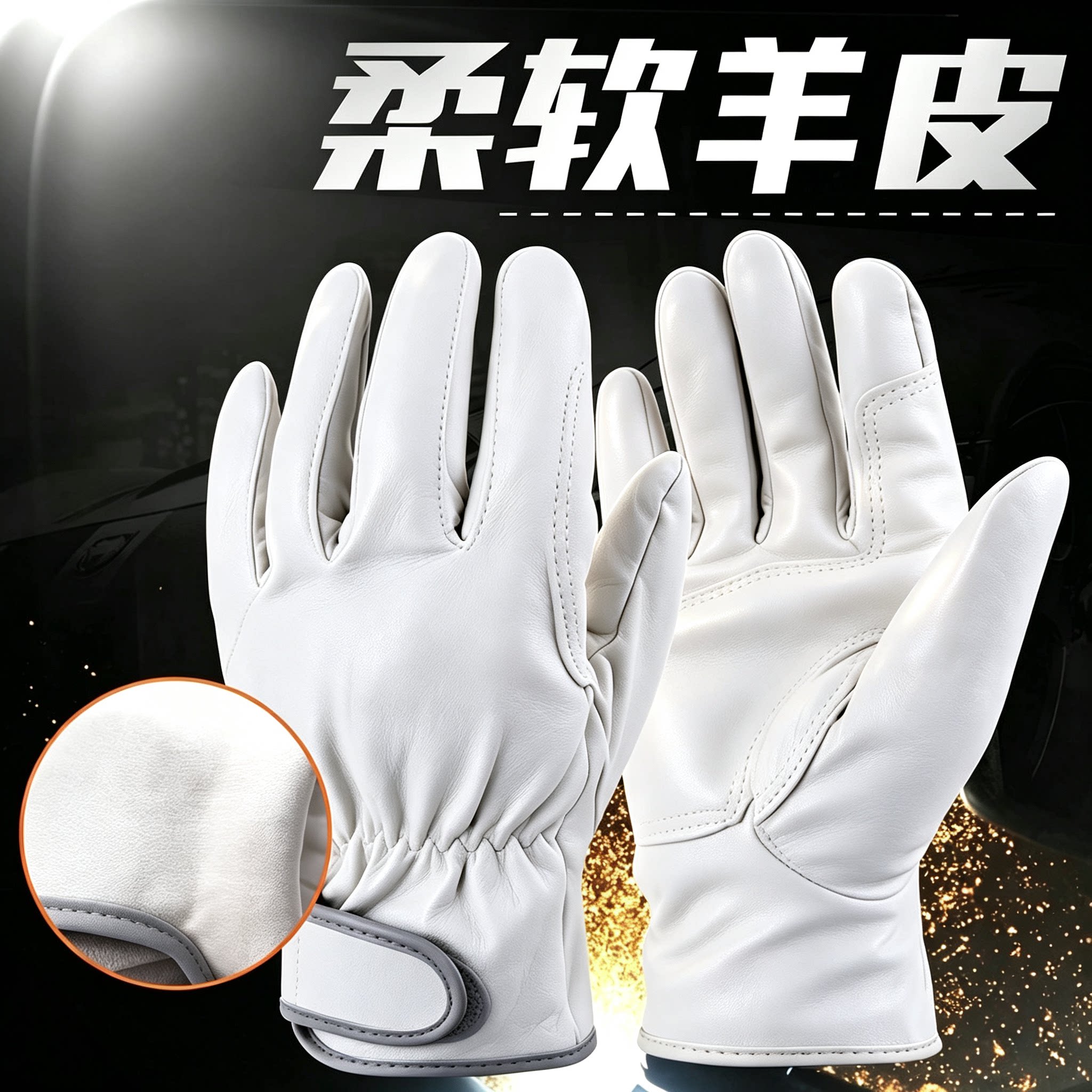 短款耐磨机械建筑维修夏季皮手套
