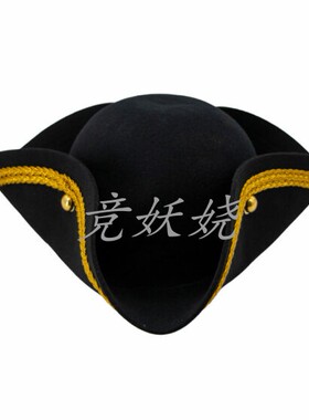 黑色羊毛毡海盗帽礼帽