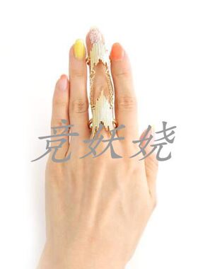 链条连接双指环戒指饰品