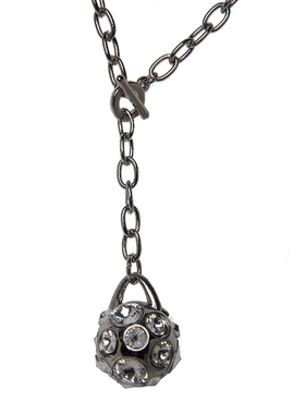 性感仿真钻石水晶球项链