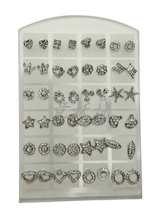 美国代购Western Fashion西方时尚流行首饰24对水钻耳钉宝石耳饰