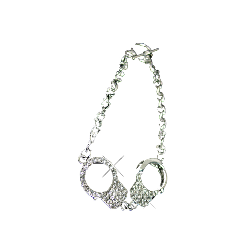 美国代购【Western fashion水晶手链手铐挂坠钻石手镯流行首饰