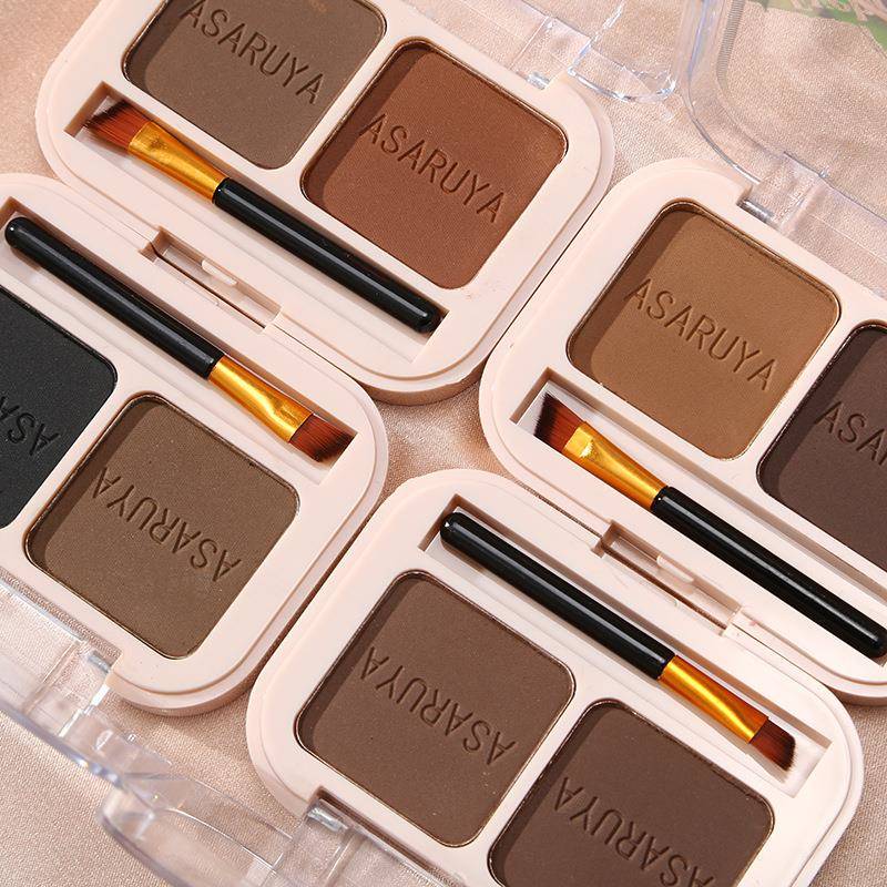 阿莎瑞雅新款自然双色立体眉粉易上妆防水不脱妆修容鼻影粉