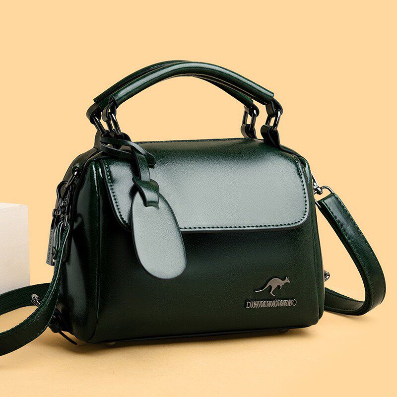 帝豪袋鼠真皮质感女包2025新款大容量时尚百搭单肩包斜挎包手提包