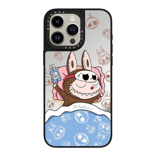 MIAIKOSS/妙吻联名泡泡玛特Labubu拉布布睡觉蓝被子适用iPhone18Promax苹果手机壳潮牌14/15防摔套13个性12女