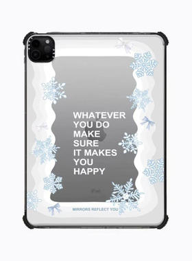 新春联名白色雪花波浪适用苹果iPad Pro11寸平板电脑mini7/6保护套ipad10/11代防摔壳13/12.9mini创意卡通