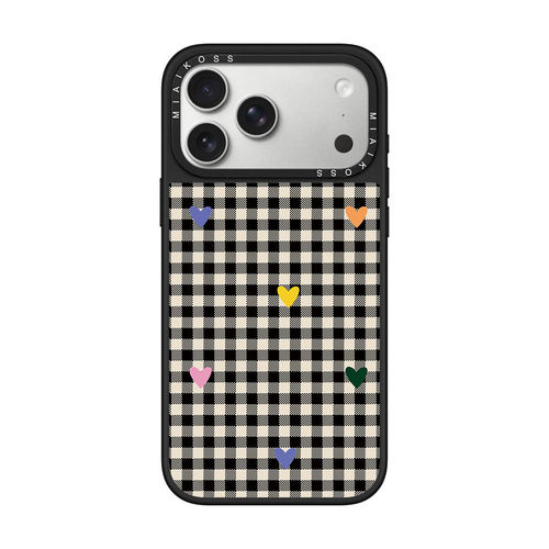 MIAIKOSS/妙吻联名格纹五色爱心爱囚适用iPhone17Promax苹果16手机壳15潮牌14防摔套13个性12女11艺术磁吸版