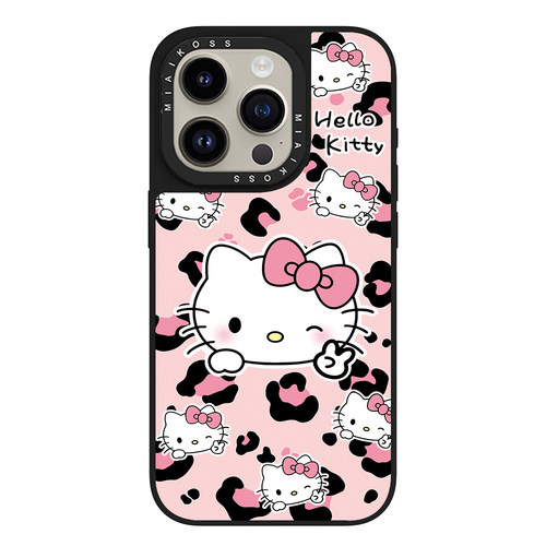 MIAIKOSS/妙吻哈喽KT凯蒂猫粉色豹纹可爱适用iPhone18Promax苹果17手机壳15/16潮14防摔套13个性12女磁吸卡通
