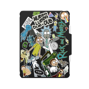 翻盖旋转折叠支架瑞克与莫蒂适用苹果iPad Pro11寸平板电脑mini7/6保护套ipad10/11代防摔壳卡通air5/6/7/8