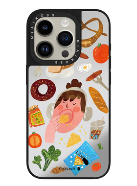 联名EGGPLANTS涂鸦女孩快乐爆炸进食适用iPhone16Promax苹果17手机壳15潮牌14防摔套13个性12女11磁吸版卡通