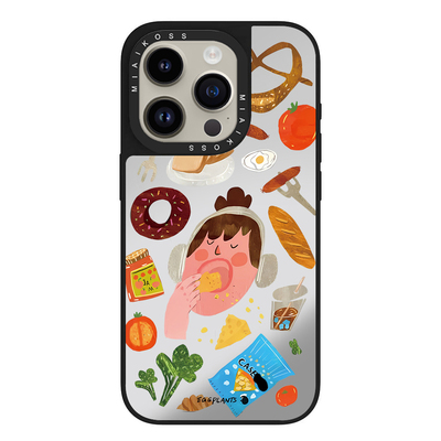 联名EGGPLANTS涂鸦女孩快乐爆炸进食适用iPhone16Promax苹果17手机壳15潮牌14防摔套13个性12女11磁吸版卡通