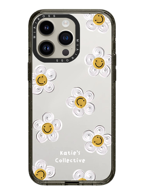 联名艺术家白色雏菊笑脸明星同款适用iPhone16Promax苹果17手机壳潮牌14防摔套13个性12女15亚克力磁吸精致