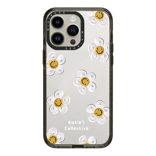 联名艺术家白色雏菊笑脸明星同款适用iPhone16Promax苹果17手机壳潮牌14防摔套13个性12女15亚克力磁吸精致