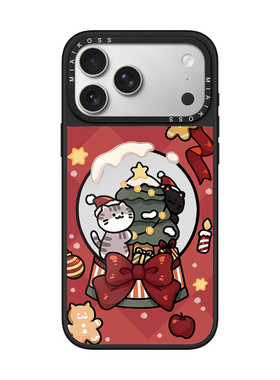 红色春节圣诞猫咪蝴蝶结适用iPhone17Promax苹果16手机壳15潮牌14防摔套13个性12女11艺术家磁吸版精致卡通