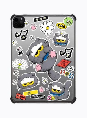 联名ZO雏菊猫咪满印贴纸适用苹果iPad Pro11寸平板电脑mini7/6保护套ipad10/11代防摔壳13/12.9mini创意精致