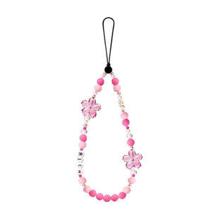 C加联名新年有钱花樱花手机腕带硅胶链串珠手机链条便携带挂绳