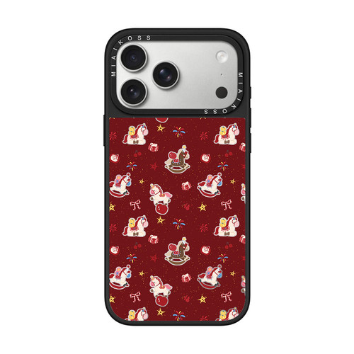 MIAIKOSS/妙吻新年红马年小木马适用iPhone17Promax苹果16手机壳15潮牌14防摔套13个性12女11艺术磁吸版喜庆