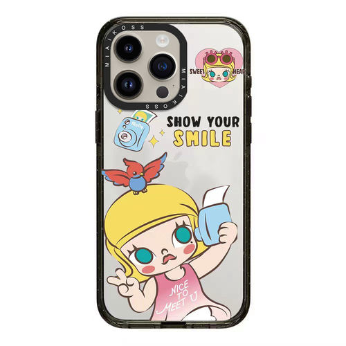 MIAIKOSS/妙吻联名泡泡玛特拍立得卡通喝奶茶适用iPhone15Promax苹果17手机壳潮牌14防摔套13个性12女新款16
