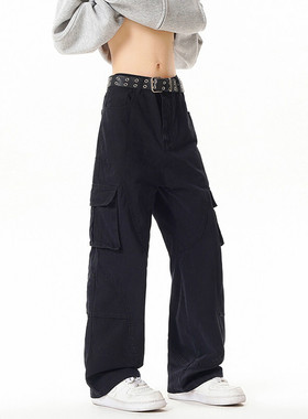 B221 美式ins暗黑高品质多口袋休闲工装裤子 LK24371-E70潮98