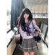 原创正版 紫灰色刺绣收腰显瘦 雪鸢三本水手服JK制服日系学院风套装