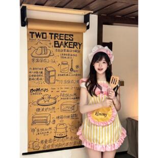 料理鼠王饼饼小厨娘漫展cos服可爱甜美烘焙甜品宽松花边女仆围裙