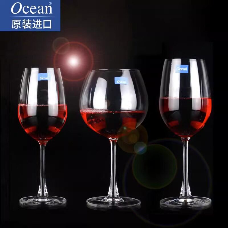 Ocean/鸥欣玻璃红葡萄酒杯香槟杯冷切口酒店商用家用高脚红酒杯子